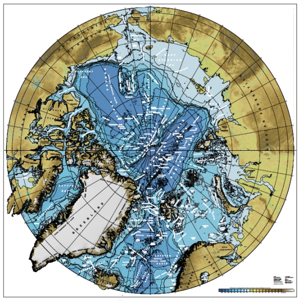 Gridded bathymetry data for the Arctic Ocean area from version 3.0 of the IBCAO