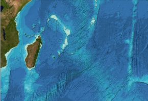 Bathymetry data from the GEBCO_2014 Grid for part of the Indian Ocean area