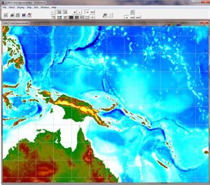 Grid display software used to view and access data from GEBCO's gridded bathymetric data sets