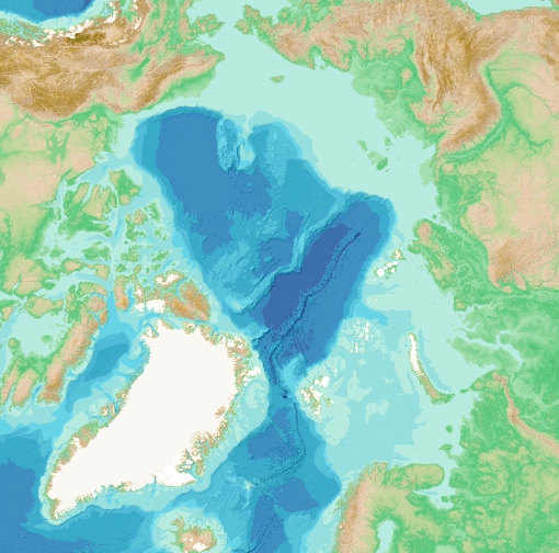 Imagery from the WMS layer for the Arctic Ocean region