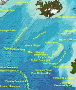 GEBCO Gazetteer of Undersea Feature Names plotted on the GEBCO_08 Grid