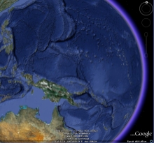 Bathymetry data displayed in Google Earth