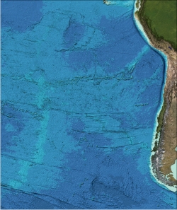Displaying bathymetry for part of the South Pacific from the GEBCO_08 Grid