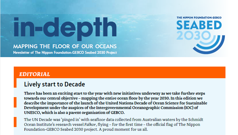 April 2021 edition of In-depth - Seabed 2030's e-newsletter