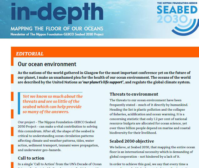 December 2021 edition of In-depth - Seabed 2030's e-newsletter
