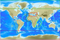 Coverage of the Intergovernmental Oceanographic Commission (IOC) Regional Mapping Projects
