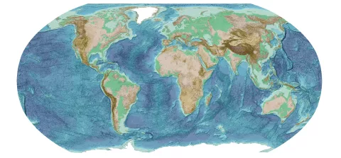 The GEBCO_2026 Grid - Robinson World Projection