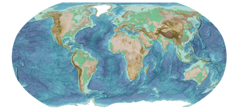The GEBCO_2026 Grid - Robinson World Projection