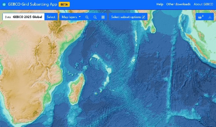 2025 Beta release of the GEBCO grid download app