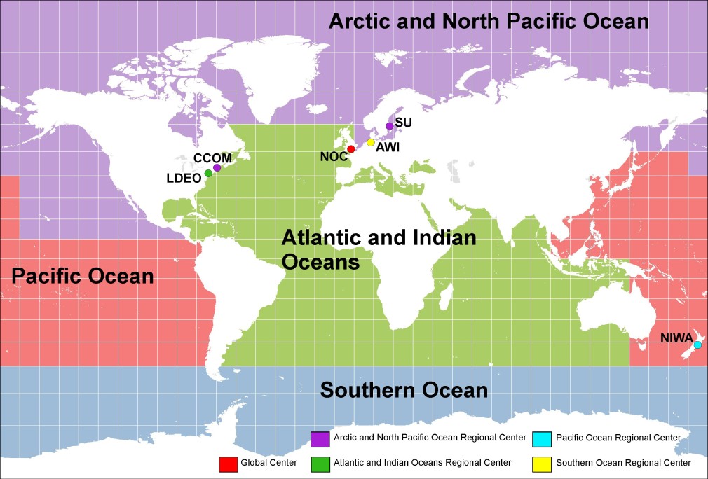 Location of the Nippon Foundation-GEBCO Seabed 2030 Centers