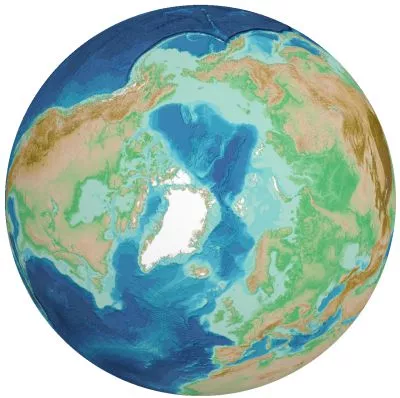 Imagery based on the GEBCO_2021 Grid for the Arctic Ocean area