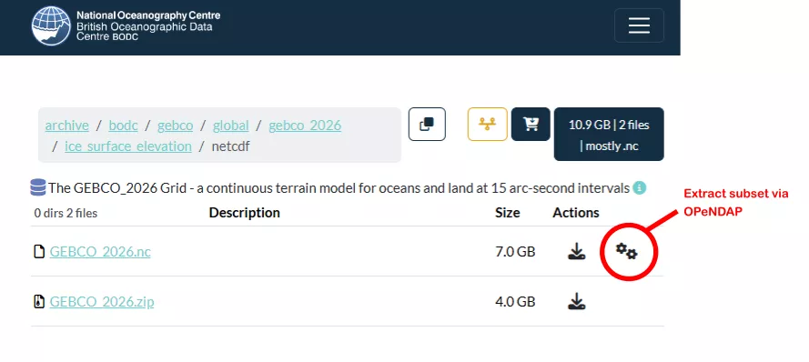 GEBCO 2026 OPeNDAP download