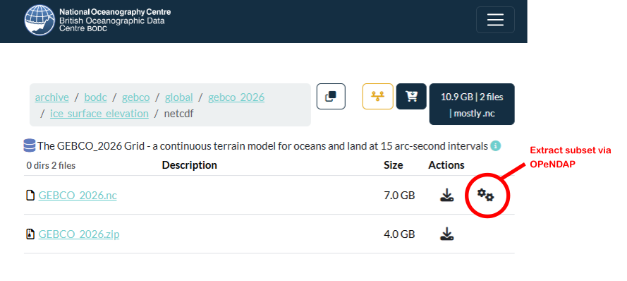 GEBCO 2026 OPeNDAP download