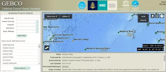 GEBCO Gazetteer of Undersea Feature Names