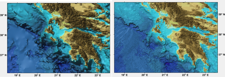 comparison between the GEBCO One Minute Grid and GEBCO_2019 Grid
