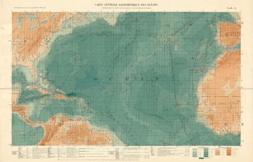 Chart from the Third Edition of GEBCO, printed between 1932 and 1969