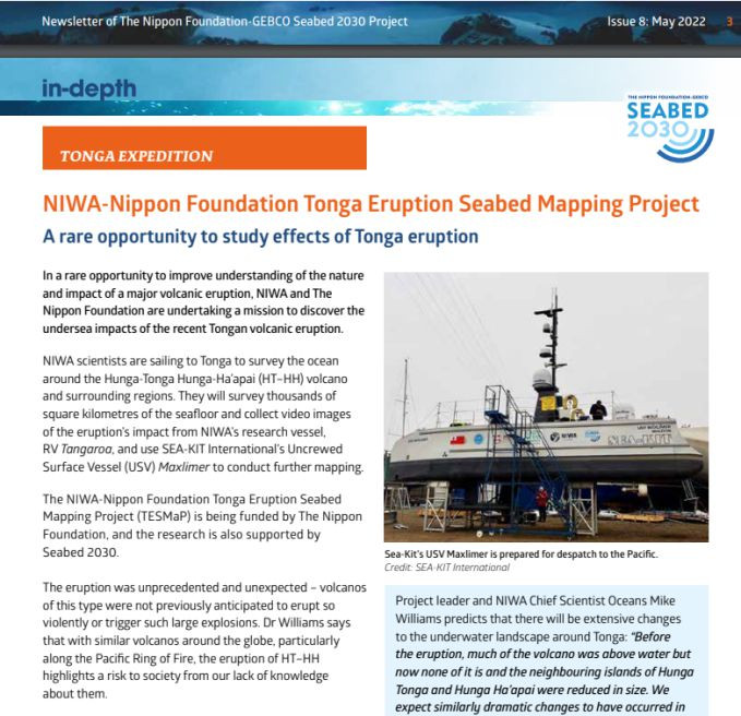 May 2022 release of Seabed 2030's newsletter In-depth