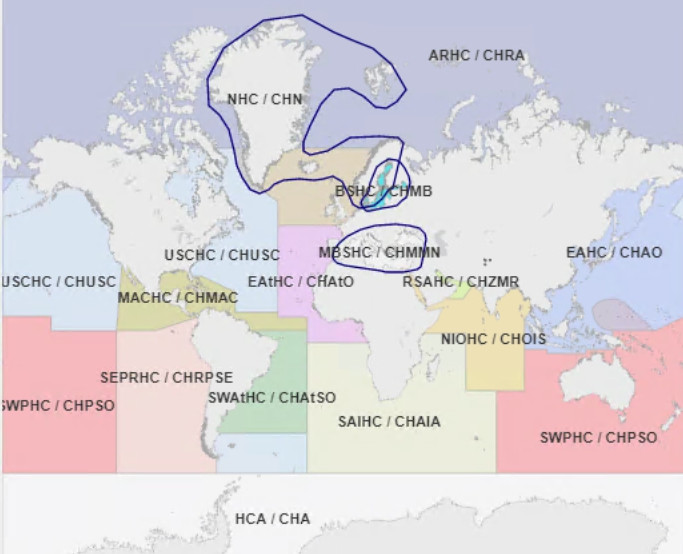 Regional Hydrographic Commission areas