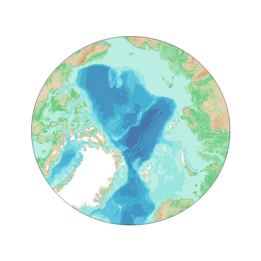 Shaded relief imagery based on the IBCAO grid